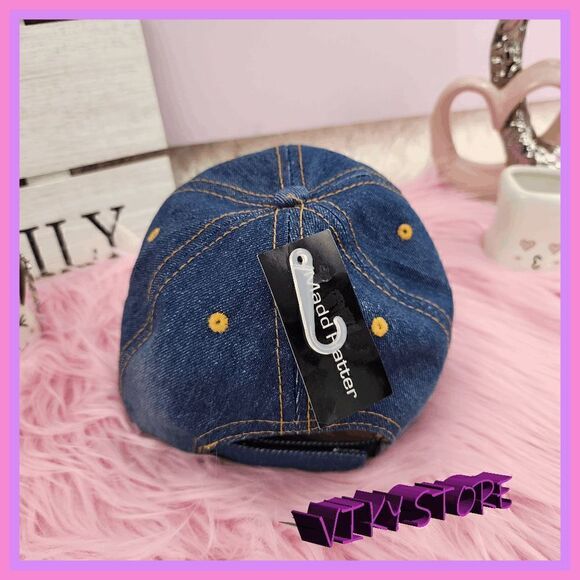 NWT {Madd Hatter} Denim Cap: Bling Bling Elegance for Trendy Heads! NWT - Picture 2 of 5